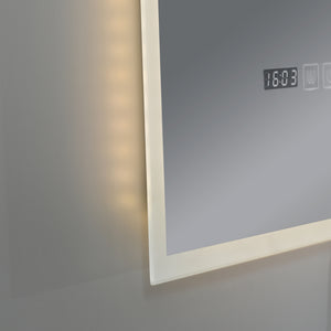 Specchio LED da Parete Lizzano Multifunzionale Cornice Bianca - Varie Misure - pro.tec