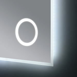 Specchio LED da Parete Lizzano Multifunzionale Cornice Bianca - Varie Misure - pro.tec