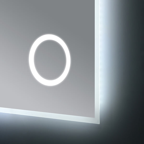 Specchio LED da Parete Lizzano Multifunzionale Cornice Bianca - Varie Misure - pro.tec