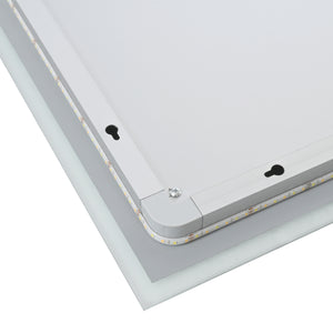 Specchio LED da Parete Lizzano Multifunzionale Cornice Bianca - Varie Misure - pro.tec