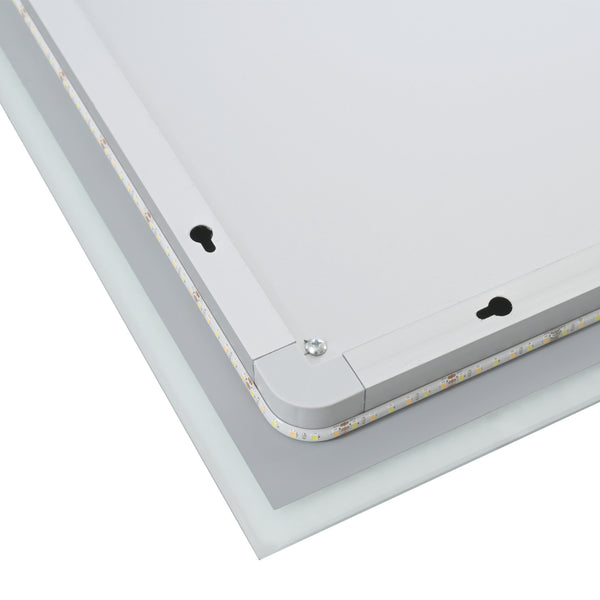 Specchio LED da Parete Lizzano Multifunzionale Cornice Bianca - Varie Misure - pro.tec