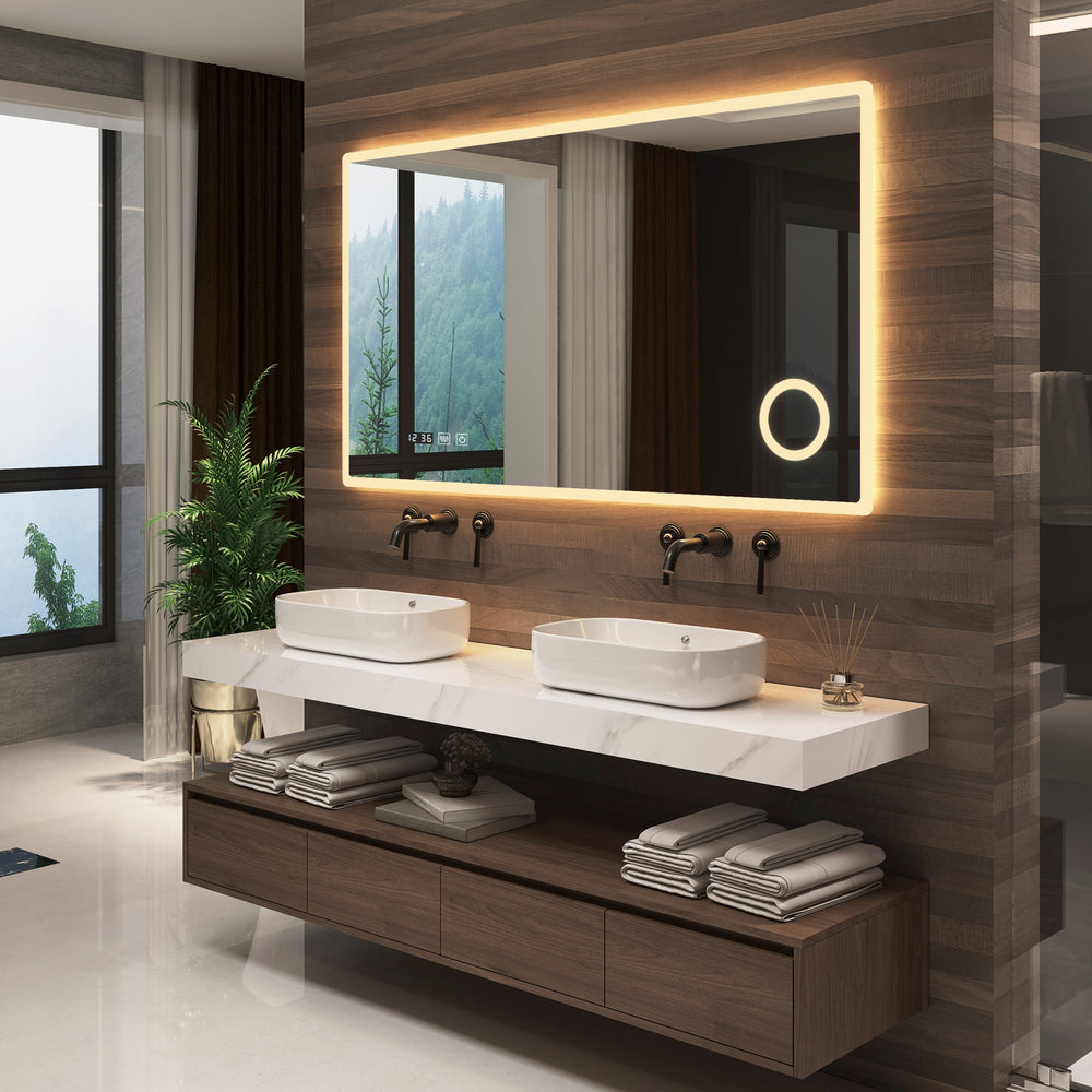 Specchio da bagno a LED Racale bianco in varie dimensioni [pro.tec] - premiumXL