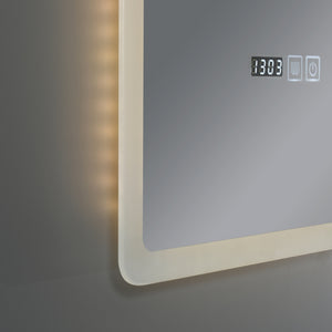 Specchio LED da Parete Racale Multifunzionale Cornice Bianca - Varie Misure - pro.tec