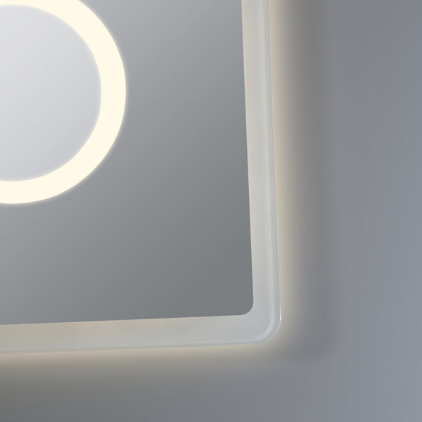 Specchio LED da Parete Racale Multifunzionale Cornice Bianca - Varie Misure - pro.tec