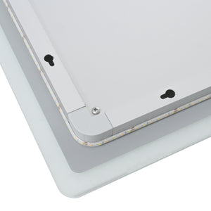 Specchio LED da Parete Racale Multifunzionale Cornice Bianca - Varie Misure - pro.tec