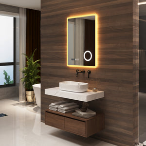 Specchio LED da Parete Racale Multifunzionale Cornice Bianca - Varie Misure - pro.tec