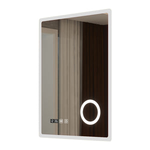 Specchio LED da Parete Racale Multifunzionale Cornice Bianca - Varie Misure - pro.tec
