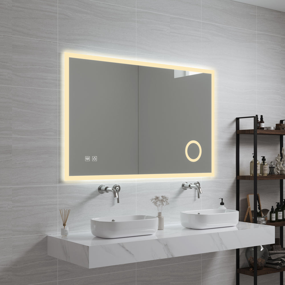 Specchio da bagno LED Scafa bianco in varie dimensioni [pro.tec] - premiumXL