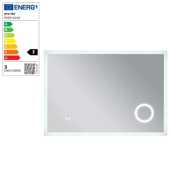 Specchio LED da Parete Scafa Multifunzionale Cornice Bianca - Varie Misure - pro.tec
