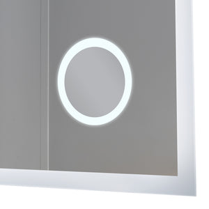 Specchio LED da Parete Scafa Multifunzionale Cornice Bianca - Varie Misure - pro.tec