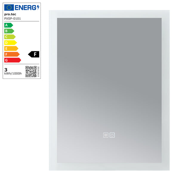Specchio LED da Parete Scafa Multifunzionale Cornice Bianca - Varie Misure - pro.tec