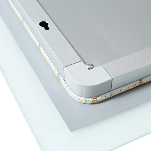 Specchio LED da Parete Scafa Multifunzionale Cornice Bianca - Varie Misure - pro.tec