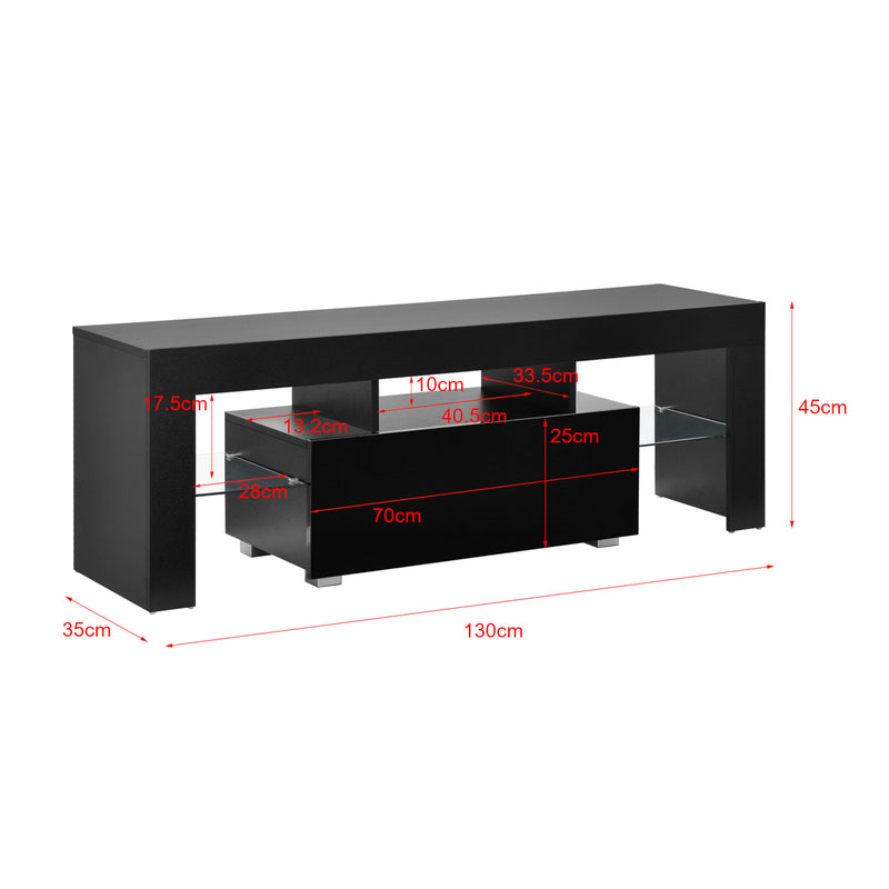 Schizzo in scala Mobile Porta TV Grimsey con Illuminazione LED RGB 130 x 35 x 45 cm [en.casa]