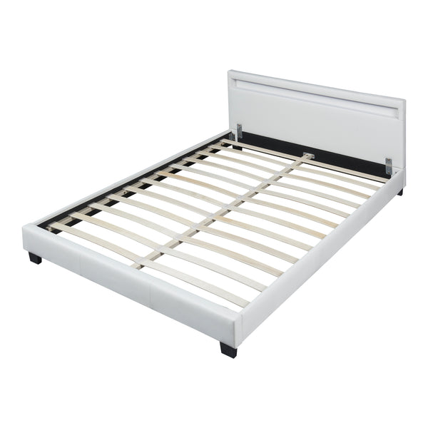 Letto Paris con Materasso e Testiera Alta con Illuminazione a LED Similpelle Corium