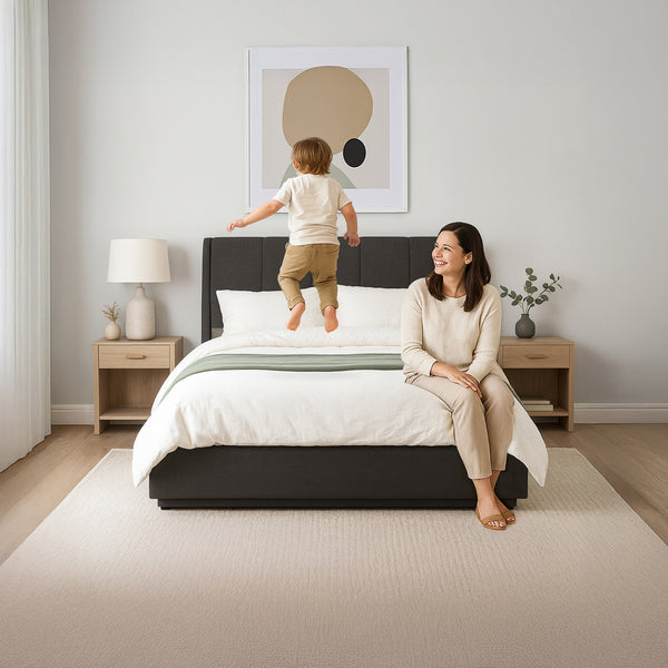 Letto Contenitore Tröstiar con Apertura a Ribalta e Luce LED [en.casa]