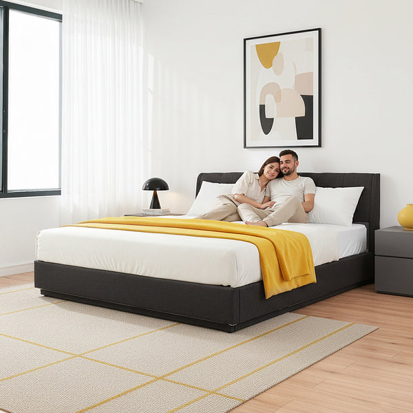 Letto Contenitore Tröstiar con Apertura a Ribalta e Luce LED [en.casa]