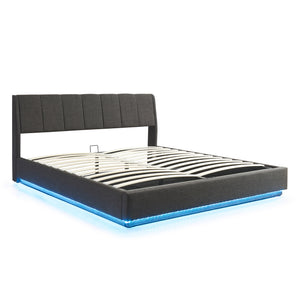 Letto Contenitore Tröstiar con Apertura a Ribalta e Luce LED [en.casa]