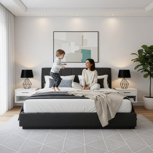 Letto Contenitore Tröstiar con Apertura a Ribalta e Luce LED [en.casa]
