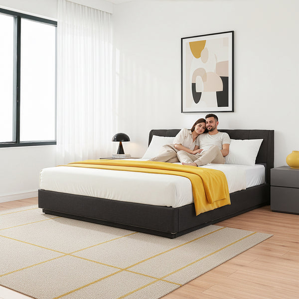 Letto Contenitore Tröstiar con Apertura a Ribalta e Luce LED [en.casa]