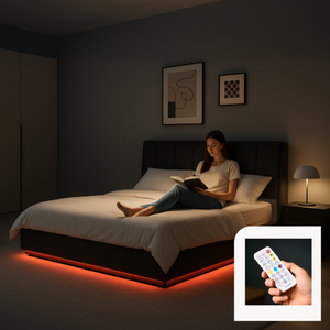 Letto Contenitore Tröstiar con Luce LED Letto con Materasso [en.casa]
