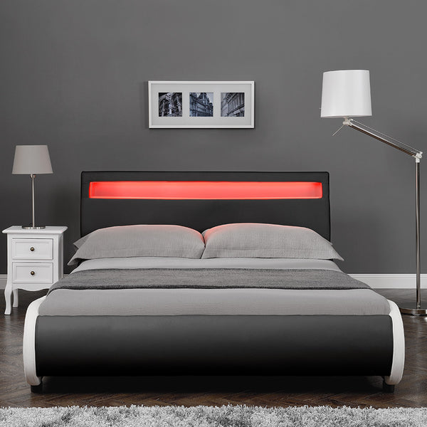 Letto imbottito LED Valencia in vari colori e dimensioni [Corium]