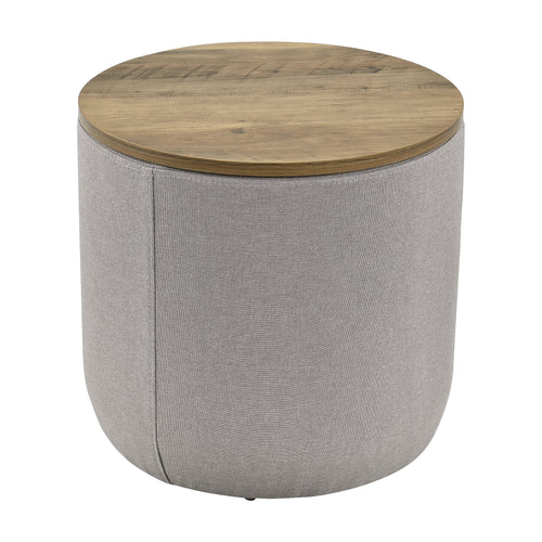 [en.casa] Tavolino Basso per Salotto Tavolino da Caffè con Piano Rimovibile Tavolino con Scomparto Portaoggetti - Tessuto Grigio/Piano color Legno 