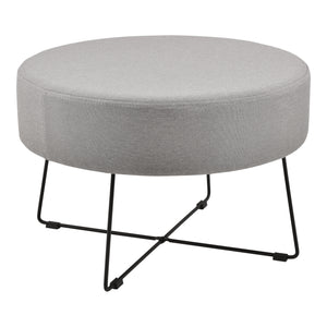 [en.casa] Poggiapiedi 40 x 60 cm con Gambe in Metallo Pouf / Sedile Basso per Bambini - Grigio