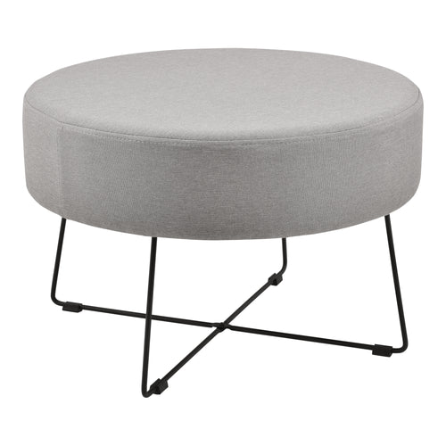 [en.casa] Poggiapiedi 40 x 60 cm con Gambe in Metallo Pouf / Sedile Basso per Bambini - Grigio