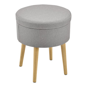 [en.casa] Poggiapiedi con Piano rimovibile 42 x 36 cm Sedile con Contenitore Carico Massimo 80 kg - Grigio