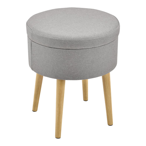 [en.casa] Poggiapiedi con Piano rimovibile 42 x 36 cm Sedile con Contenitore Carico Massimo 80 kg - Grigio