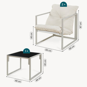 Set Salottino da Giardino Karg di 3 Mobili Tavolino e 2 Poltrone - casa.pro