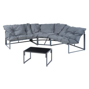 Set Salottino per Esterno Karg Divano Modulare a 3 pezzi e Tavolino casa.pro 