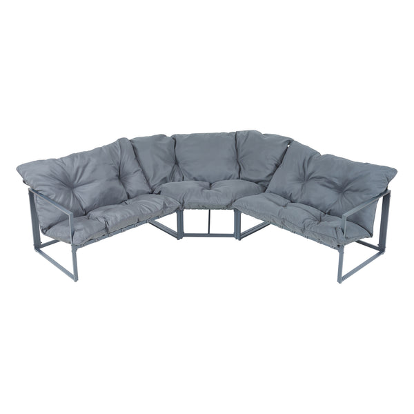 Set Salottino per Esterno Karg Divano Modulare a 3 pezzi e Tavolino casa.pro 