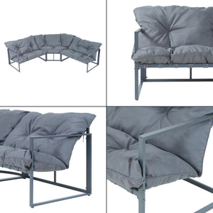 Set Salottino per Esterno Karg Divano Modulare a 3 pezzi e Tavolino casa.pro 