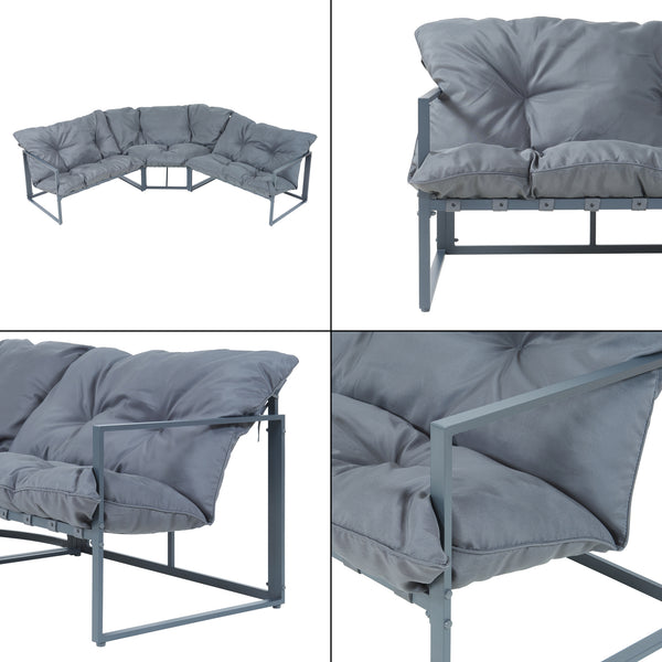 Set Salottino per Esterno Karg Divano Modulare a 3 pezzi e Tavolino casa.pro 