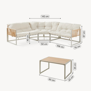 Set Salottino per Esterno Karg Divano Modulare a 3 pezzi e Tavolino casa.pro 