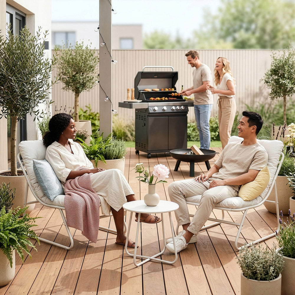 Set Salottino Malmö di 3 Mobili da Giardino con 2 Poltrone e Tavolino Rotondo casa.pro

