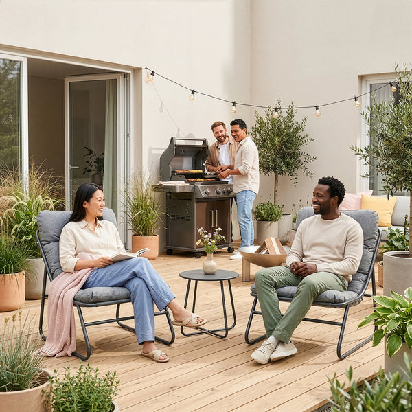 Set Salottino Malmö di 3 Mobili da Giardino con 2 Poltrone e Tavolino Rotondo casa.pro

