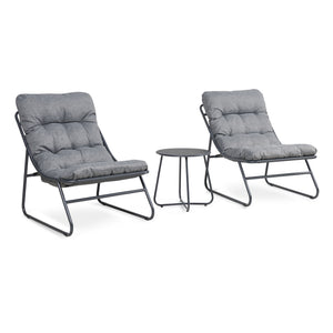 Set Salottino Malmö di 3 Mobili da Giardino con 2 Poltrone e Tavolino Rotondo casa.pro

