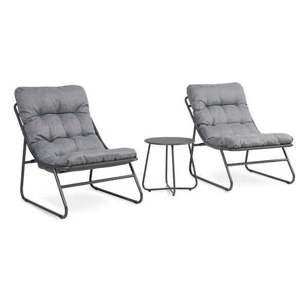 Set Salottino Malmö di 3 Mobili da Giardino con 2 Poltrone e Tavolino Rotondo casa.pro


