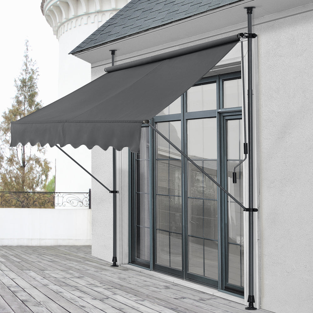 Tenda da sole a morsetto Lindos grigia in varie misure pro.tec - premiumXL