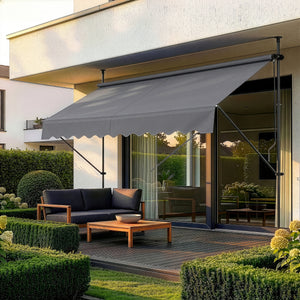 Tenda da Sole a Muro con Pali di Supporto Telescopici pro.tec