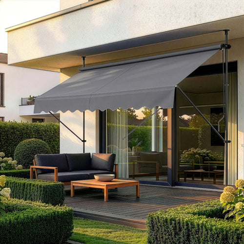 Tenda da Sole a Muro con Pali di Supporto Telescopici pro.tec