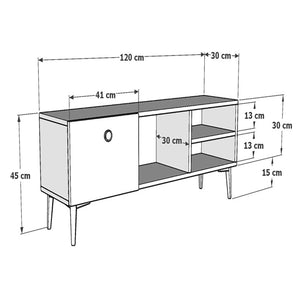 Tavolino TV Nannestad 45x120x30 cm in vari colori [en.casa]