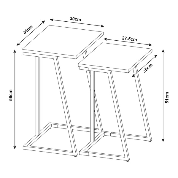 Tavolino Salem set da 2 [en.casa]