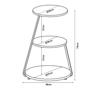 Tavolino laterale Sipoo 74x46x37cm in vari colori [en.casa]