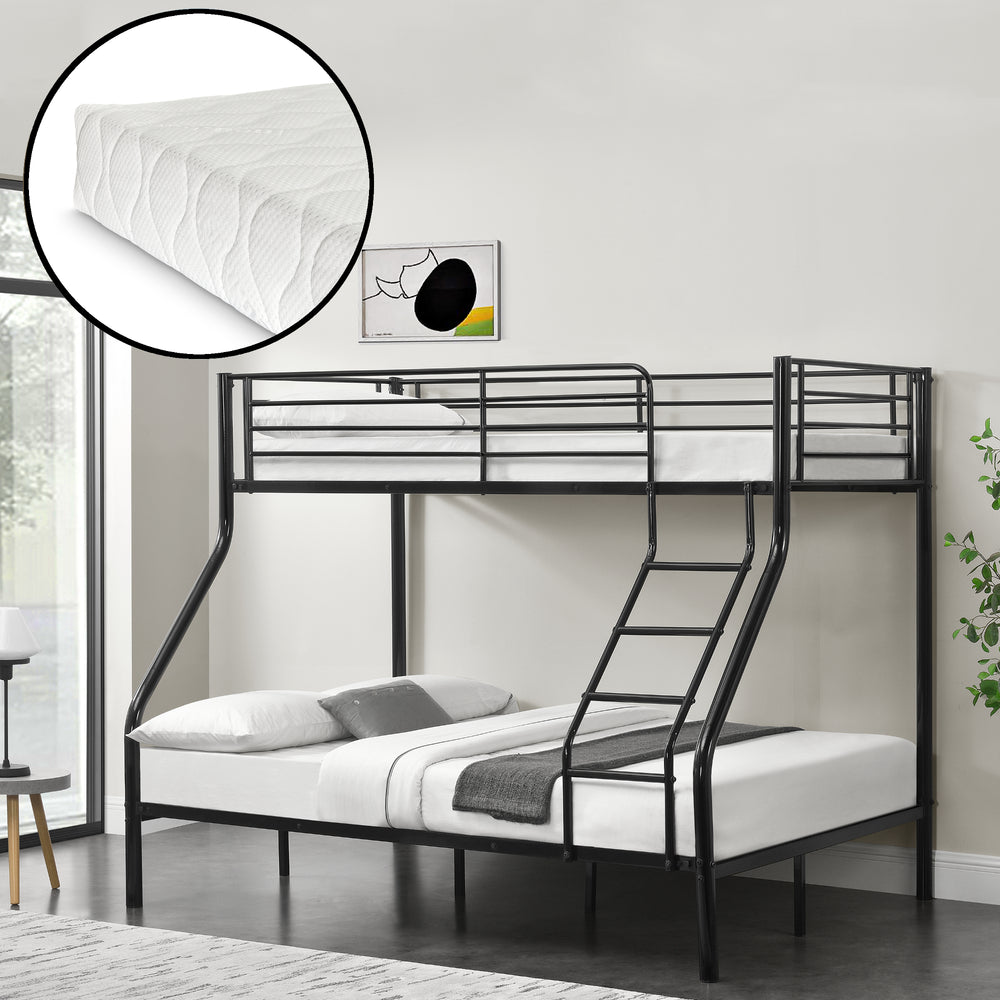 Letto a castello in metallo Sortland 200x140/90 cm con materassi [neu.haus] - premiumXL