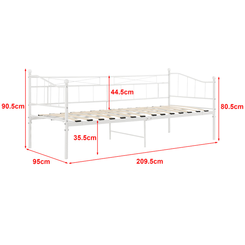 Schizzo in scala Divano in Metallo a 2-3 Posti di Seduta, Supporto max.150 kg Letto Singolo 90 x 200 cm Sofa in Acciaio con Cornice Decorativa - Vari Colori 