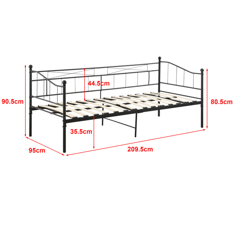 Schizzo in scala Divano in Metallo a 2-3 Posti di Seduta, Supporto Max.150 kg Letto Singolo con Materasso a Schiuma Fredda 90 x 200 cm Sofa in Acciaio con Cornice Decorativa - Vari Colori