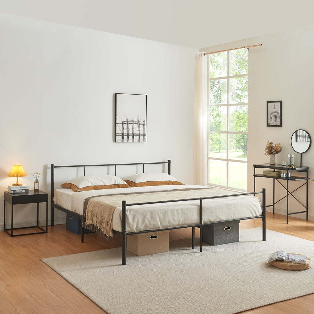 Letto in metallo Laos in varie dimensioni Nero [en.casa] - premiumXL